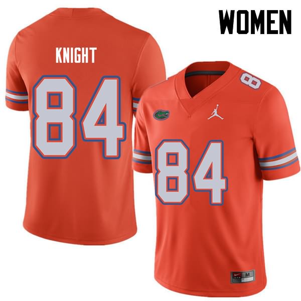 Women's NCAA Florida Gators Camrin Knight #84 Stitched Authentic Jordan Brand Orange College Football Jersey MJF5165MO